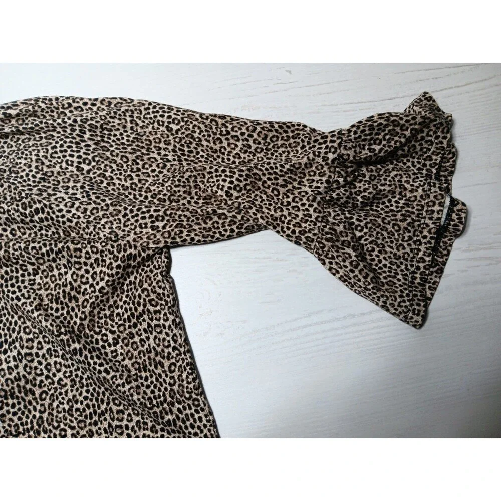 Michael Michael Kors Cheetah Animal Print Blouse Top 3/4 Sleeve Women's  Small